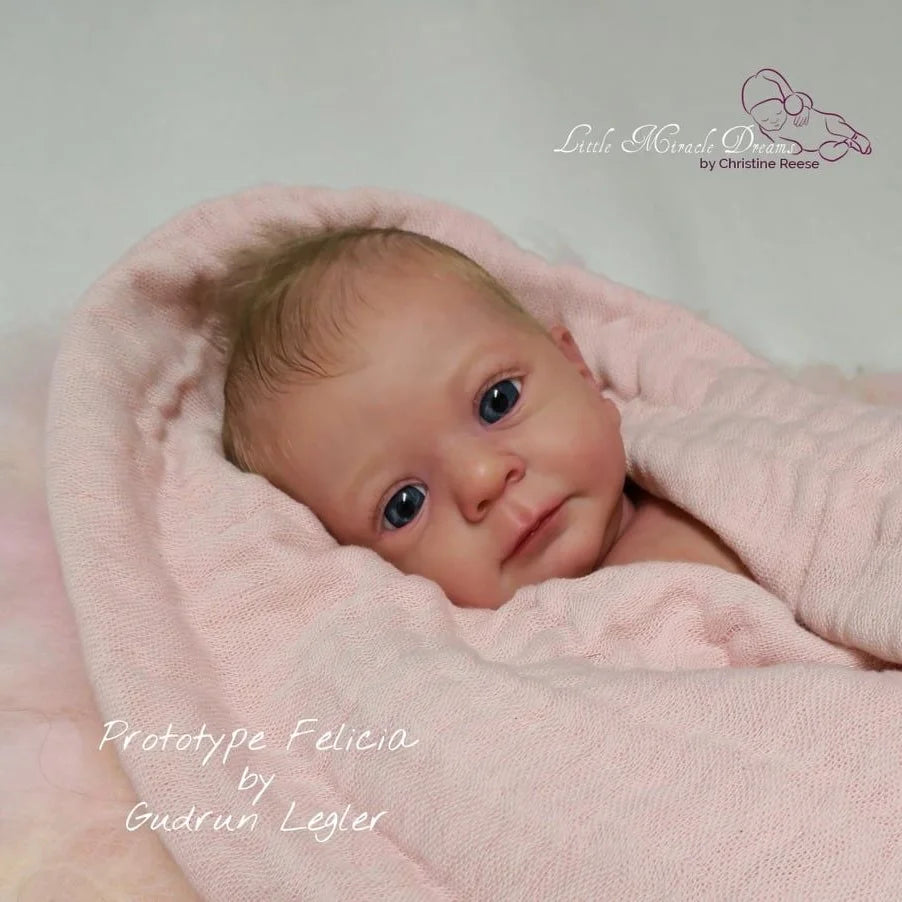 CUSTOM ORDER Felicia by Gudrun Legler, Reborn Baby Doll Open